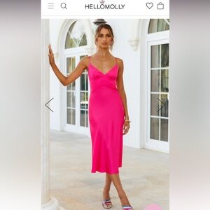 HELLO MOLLY Scream Queen Midi Dress Fuchsia